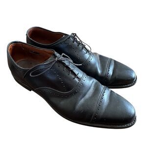Size 13 Allen Edmonds Mens Blk  Leather Dress Shoes Derby Cap Toe Laceup "HALE"